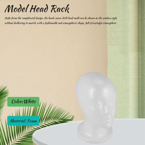 Female Foam Mannequin Head Model Hat Wig Display Stand Rack white