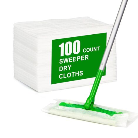 100 Count Dry Sweeping Cloths for Sweeper Mop,Dry Mop Refills Pads Sweeper, Floor Mopping