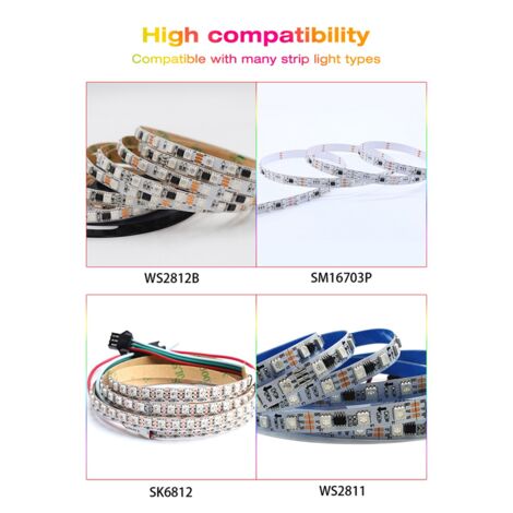 Segmented Led Strips ESP32 WLED LED Controller Smart Dimmer 800IC Segmented Color Funtion ...