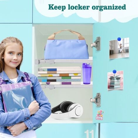 2 Pcs School Locker Shelf Organizer - Adjustable Divider Mate Easy to Install for Extending Use Space