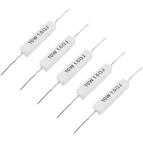 1.0 Ohm 10W Wirewound Ceramic Cement Resistor 5 Pcs