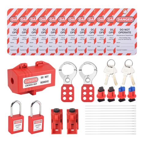 Electrical Circuit Breaker Lockout Tagout Kit,Safty Padlock Set Plug ...