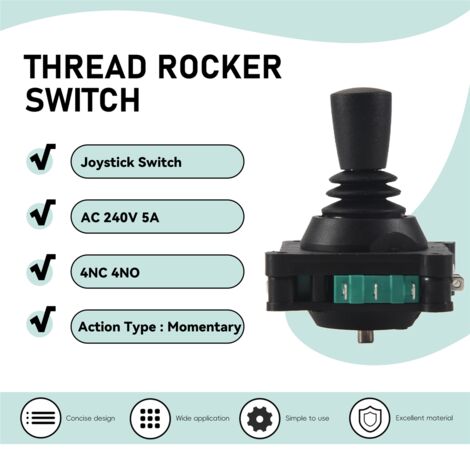 Joystick Switch AC 240V 5A 4NO 4NC Momentary 2.5mm Fixing Thread