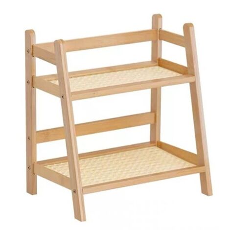 Wooden Storage Shelf,2-Tier Desktop Organizer - Multi-Use Display Rack ...