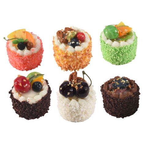Simulation Cake 6Pcs Artificial Simulation Cake,Realistic Cupcake Bread Dessert Model ...