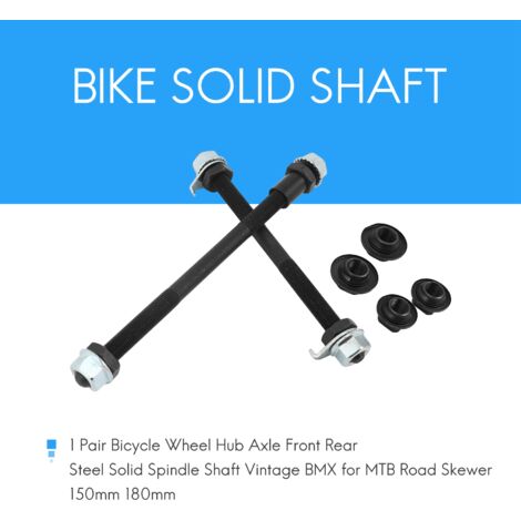1 Pair Bicycle Wheel Hub Axle Front Rear Steel Solid Spindle Shaft ...
