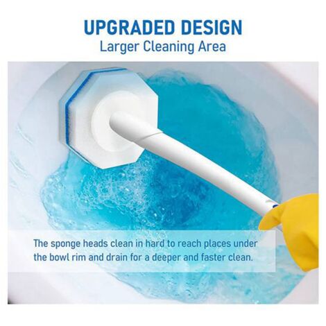 50PCS Upgraded Toilet Brush Wand Disposable Cleaning Head Compatible Refills