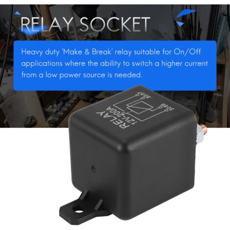 12V 200A Normally Open 4 Pin Relay - Heavy Duty Automotive Marine Split