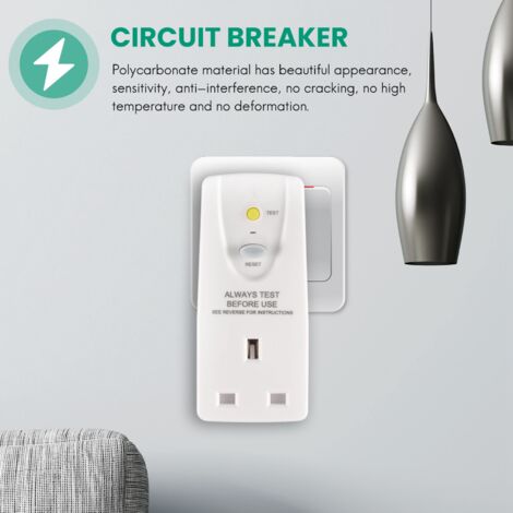 Uk Plug 13A Gfci Leakage Protection Rcd Socket Home Circuit Breaker Cutout Switch-