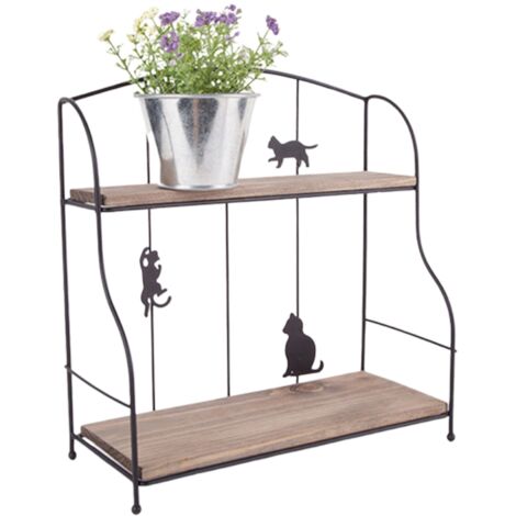 Cute Desigen Double Tiers Iron Shelf Kitchen Tools Holder Living Room ...
