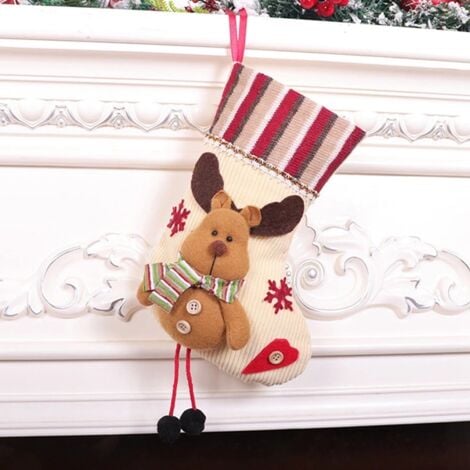 3 Pcs Christmas Stockings Santa Claus Reindeer and Snowman for Xmas Holiday Party Decor