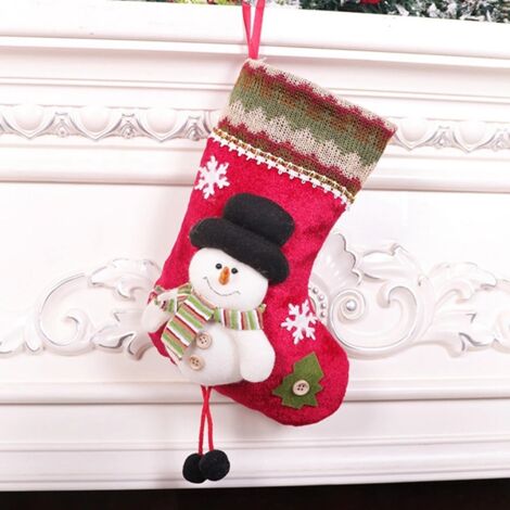 3 Pcs Christmas Stockings Santa Claus Reindeer and Snowman for Xmas Holiday Party Decor