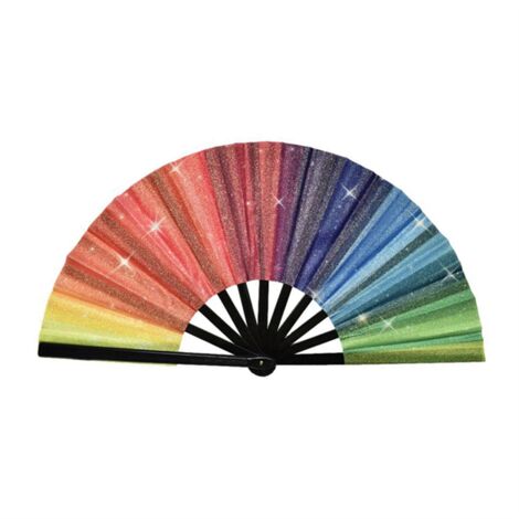 Folding Fan Reflective and Decorative Chinese Fan Glitters Large Rave Handheld Folding Fans Lightweight Fancy Fan