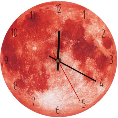 Glowing Moon Cartoon Wall Clock Waterproof Pvc Acrylic Luminous Hanging ...
