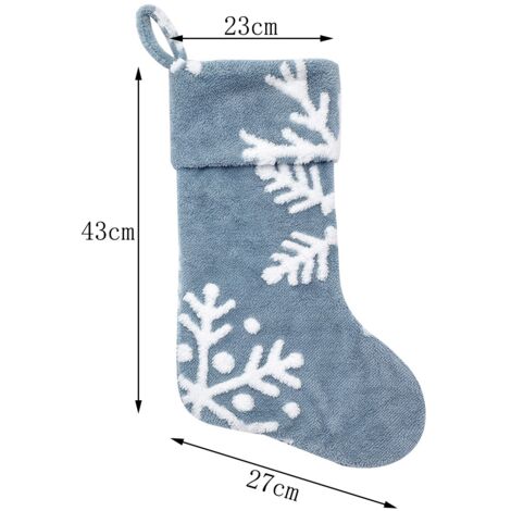 Christmas Stocking Snowflake Pattern Candy Sock Gift Bag Xmas Tree Hanging Decor Bag for Christmas Home Decoration