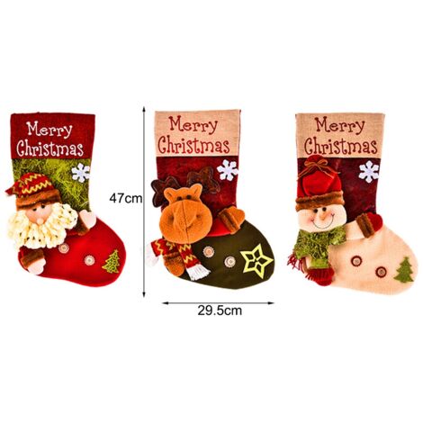 Christmas Stocking Candy Gift Bag for Home New Year Fireplace Christmas Tree Decoration, Snowman