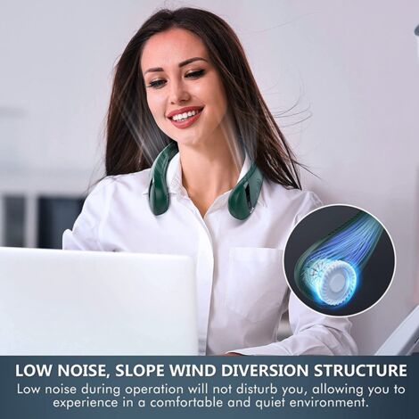 Portable Neck Fan,Foldable Bladeless Neck Fan,5000mAh Hands Free Fan,3 Speed ​​Adjustments,360 Degree Airflow Fan,White