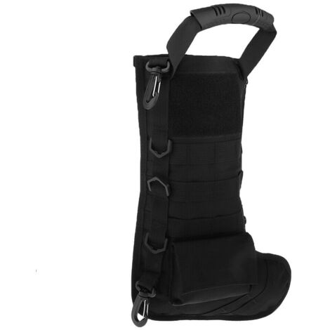 Tactical Christmas Stocking with MOLLE Gear Webbing Hanging Sock Storage Bag Pouch Black
