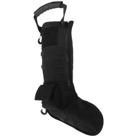 Tactical Christmas Stocking with MOLLE Gear Webbing Hanging Sock Storage Bag Pouch Black
