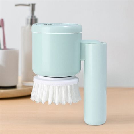 Electric Cleaning Brush Bathroom Wash Brush Kitchen Cleaning Tool USB 5-in-1 Handheld Bathtub Brush Electric Brush blue