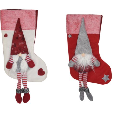 2 Pcs Christmas Stockings, Xmas Stockings Decorations, Santa Claus Gift Candy Bag for Xmas Holiday Party Home Decoration