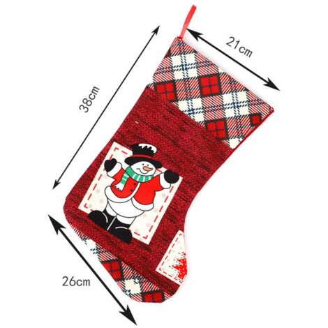 Christmas Stockings, 3 Pack Fireplace Christmas Tree Hanging Stockings for Family Holiday Decor, Santa Claus/Snowman/Elk