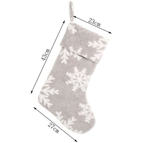 Christmas Stocking Snowflake Pattern Candy Sock Gift Bag Xmas Tree Hanging Decor Bag for Christmas Decoration