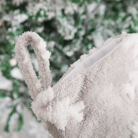 Christmas Stocking Snowflake Pattern Candy Sock Gift Bag Xmas Tree Hanging Decor Bag for Christmas Decoration