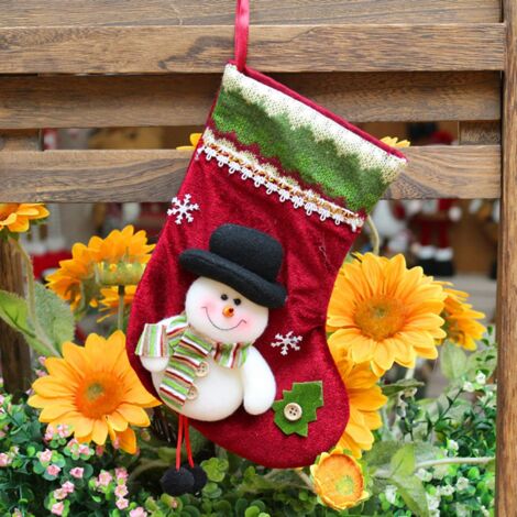 Santa Christmas Stocking Christmas Stockings Fireplace Hanging Stockings for Family Holiday Party