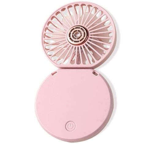 Handheld Fan, Portable Neck Fan, Folding Fan,Rechargeable Fan Cute Design Fan for Kids Girls Women Men (Pink)