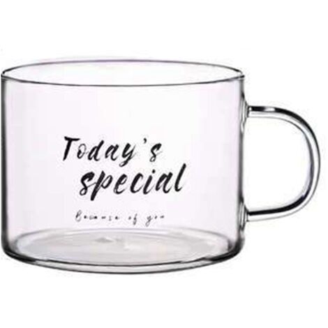 Creative letter glass cup large with handle Mug office tea cup dessert ...