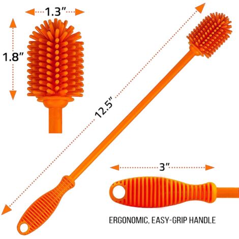 Bottle Brush  Bottle Cleaner for your Hydro Flask, Sports Bottle, Vase and Glassware,Water Bottle Cleaning Brush for Washing Narrow Neck Containers12.5”1pcs X2 I326099