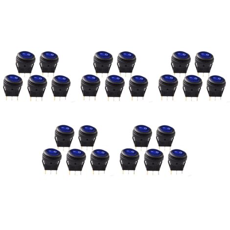 5X 12V 20A Waterproof Round On/Off Rocker Switch Car Auto Boat SPST