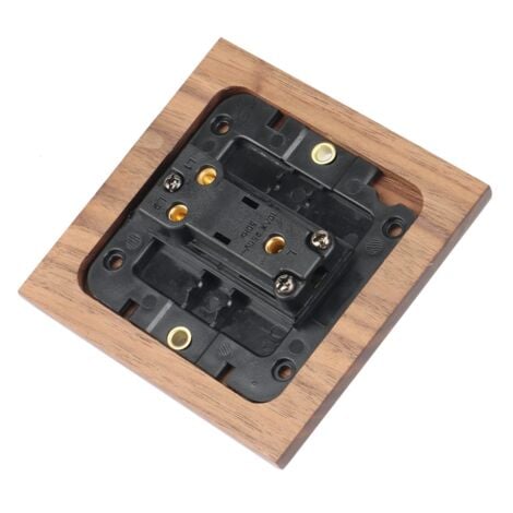2X Retro American Industrial Style Light Switch Socket, Solid Wood Brass Toggle Switch Plate, Antique Home Stay Switch