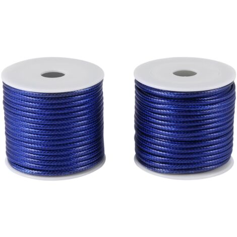 12 meters/roll 2.5mm Round Waxed Thread Necklace Rope Leather Cord ...