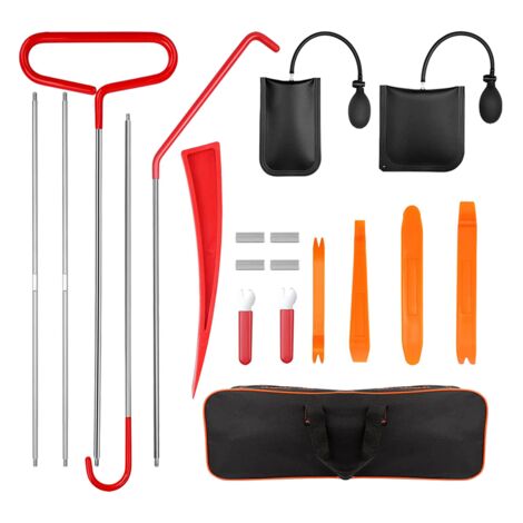 19-Piece Car Kit, Equipped with Stainless Steel Long-Distance Fastener, Non-Destructive Wedge, Gas Wedge Pump