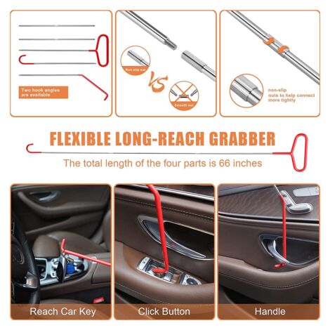 19-Piece Car Kit, Equipped with Stainless Steel Long-Distance Fastener, Non-Destructive Wedge, Gas Wedge Pump