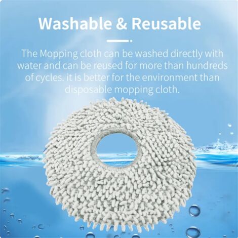 12PCS Washable Mop Cloth for Xiaomi Mijia M30 Pro / C107 Robot Vacuum Cleaner Mop Rag Replacement Accessories Parts