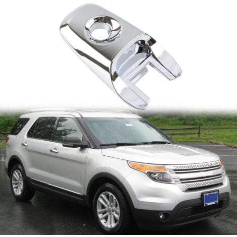 BA1Z78218A14A Car Front Left Chrome Exterior Door Handle Lock Cylinder Cap Cover Fit for Ford Explorer Edge 2011-2019