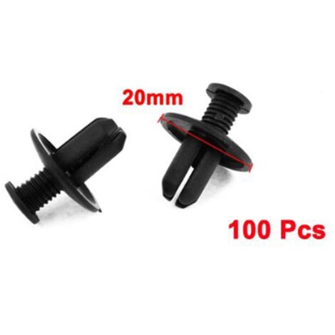 SINOCMP 100pcs 8mm Bumper Clips Auto Car Hole Plastic Rivets Fastener Push Pin (Black)