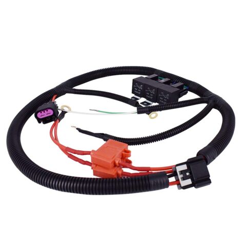 X AUTOHAUX 7L5533A226T Dual Electric Fan Upgrade Wiring Harness Kit For GM 1999-2006 ECU Control Engine Cooling Fan Wire Relay Kit - View #6