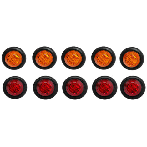 thumbnail image 2 of 10-Pack 6.5 LED Oval Marker Lights For Truck RV Trailer - Amber/Red Side Clearance Lights (IP67 Waterproof) 2 of 3
