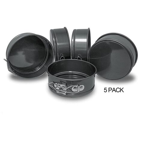 Cake Pan Set - Pack Of 5 Nonstick Round Baking Pans with Removable ...