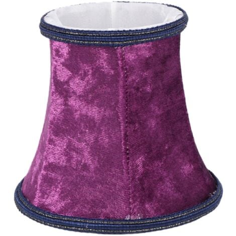 Fabric Clip On Lamp Shade, E14 Handmade Lampshade For Modern European Style Wall Sconce Lamp, Crystal Candle Table With Blue Flannel Decor (dark )