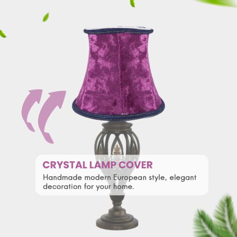 Fabric Clip On Lamp Shade, E14 Handmade Lampshade For Modern European Style Wall Sconce Lamp, Crystal Candle Table With Blue Flannel Decor (dark )