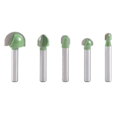 5Pcs 6Mm Shank Ball Nose Router Bits Set End Mill Round Cove Box Solid ...