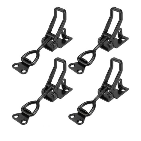6Pack Heavy Duty Toggle Clamp Latch,4003 Style 1320lbs Capacity Pull Clamp Black Adjustable Quick Release Hasp Clamps For Smoker Cabinet Boxes Case Trunk Jig Metal Toggle Latch Catch Set