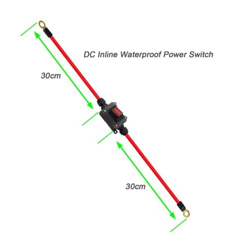 DC12V Inline Wire Switch DC12-24V DPST Dual Side Wiring 25A