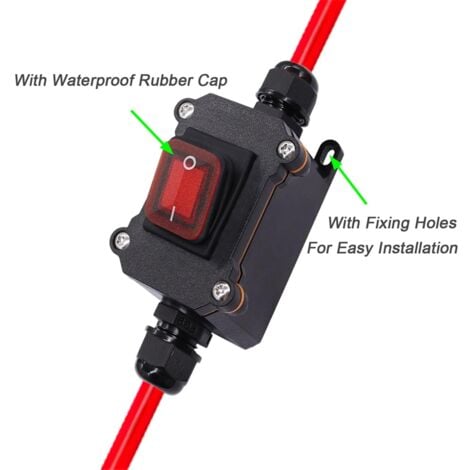 DC12V Inline Wire Switch DC12-24V DPST Dual Side Wiring 25A