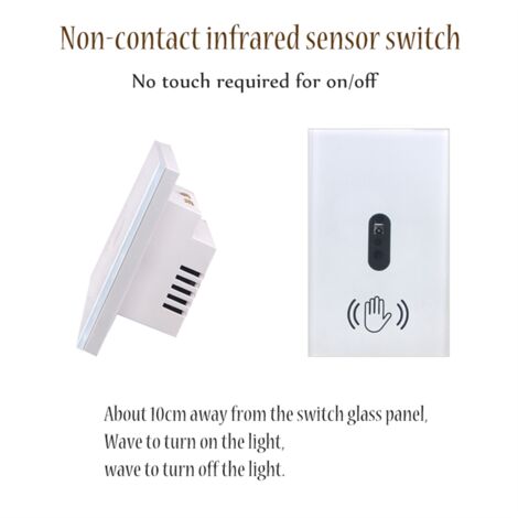 Smart Light Switch Wall Wave Infrared Sensor No Need Touch Electrical Power on Off US Plug